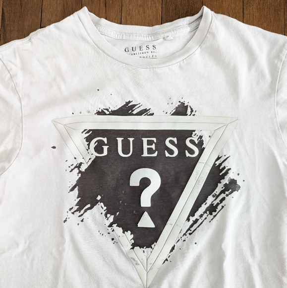 GUESS Logo T-shirt Soft Ringer Tee Grey - Picture 6 of 9